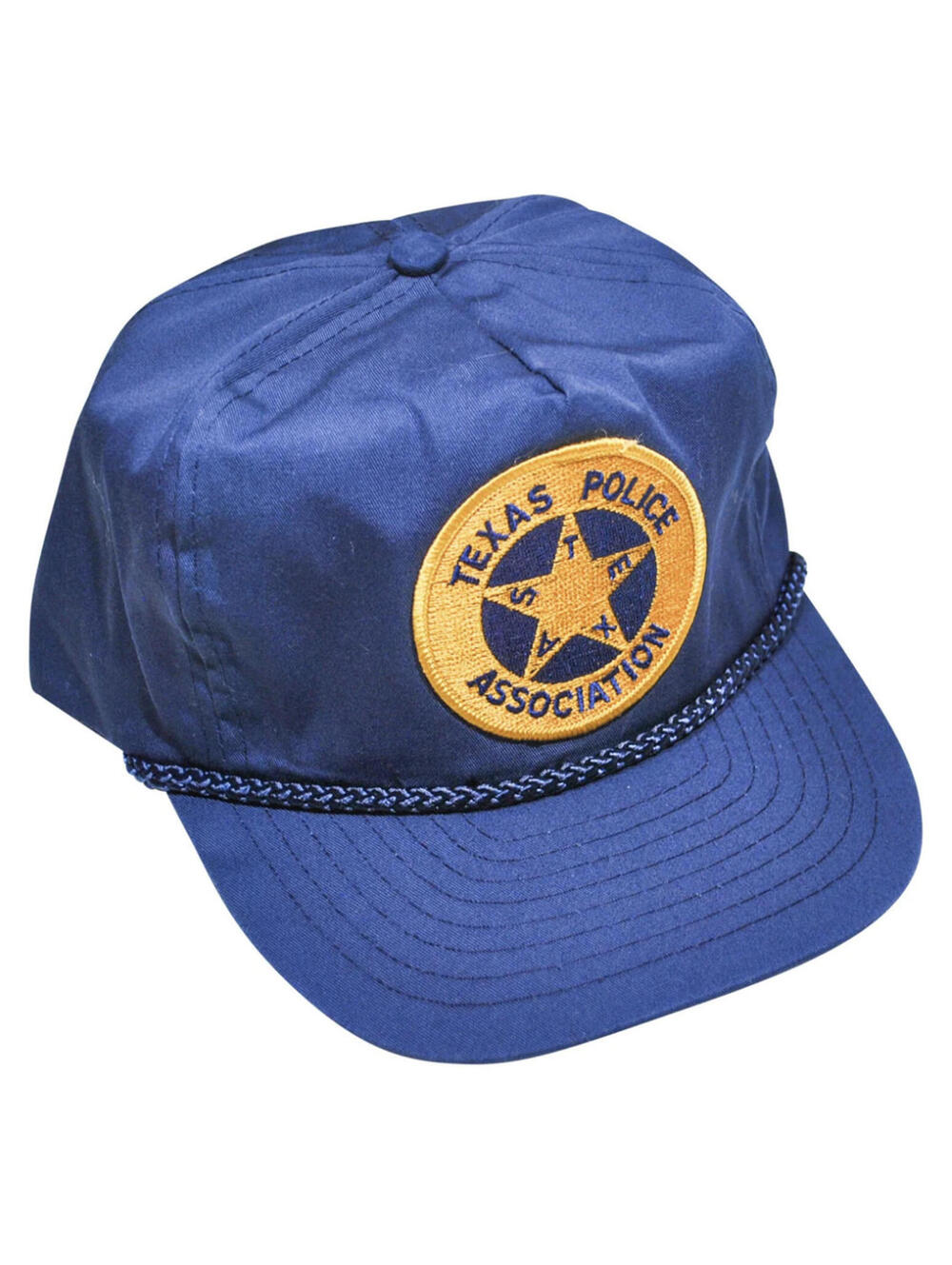 Vintage Texas Police Association 90s Blue Rope Strap Hat Cap